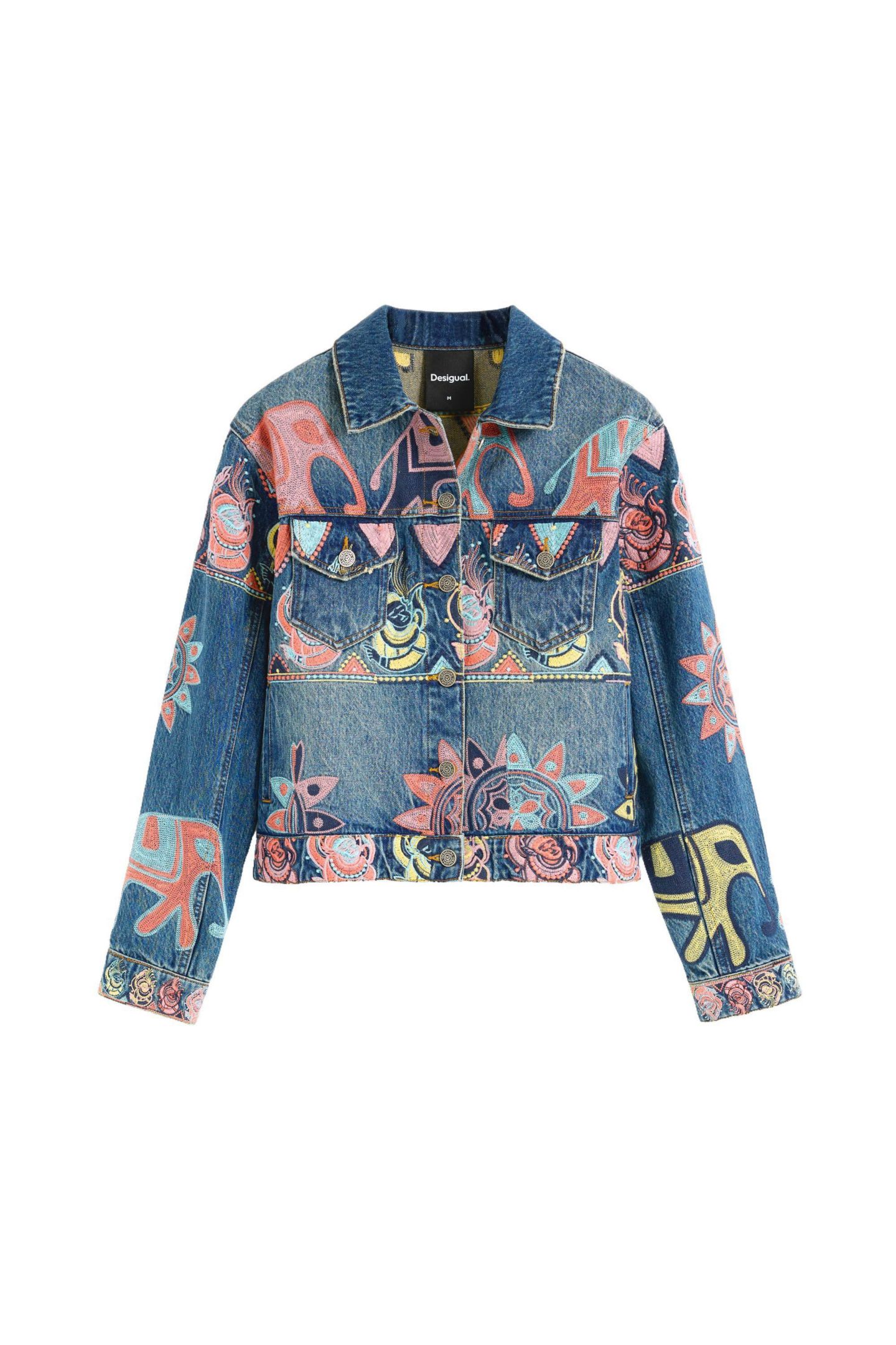 Женская куртка Desigual Printed Jacket 100% Cotton, цвет: Средний синий — фото 5