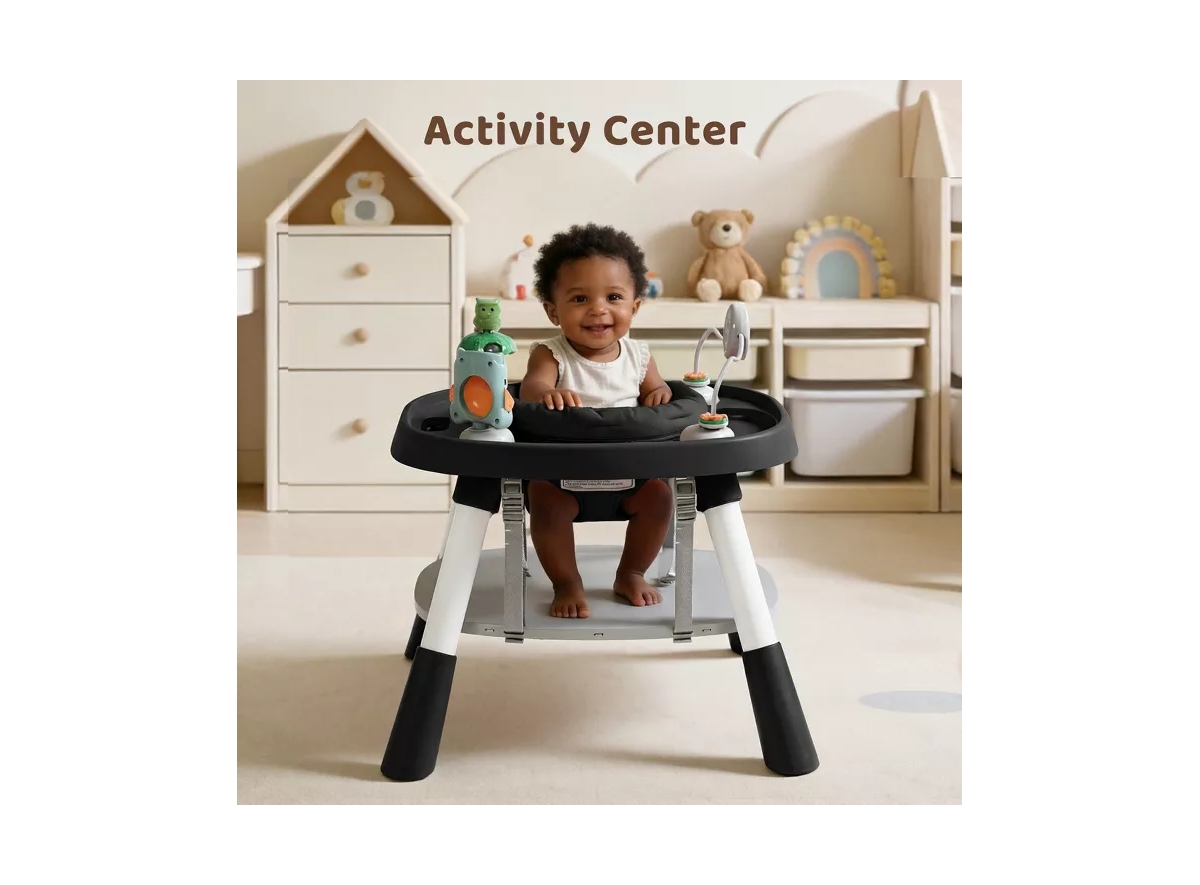 Kinder King 15-in-1 Baby High Chair Converts to Activity Center and Booster Seat with Removable Tray