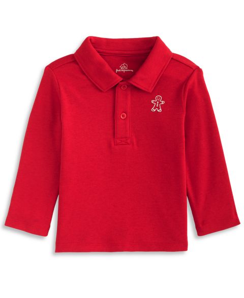 Футболка First Impressions Mix & Match Long-Sleeve Gingerbread Polo T-Shirt для мальчиков-малышей
