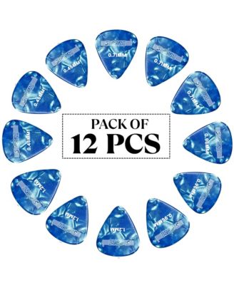 Guitar Picks 12 Piece Celluloid Light Medium Heavy Extra Heavy for Acoustic Electric Guitars