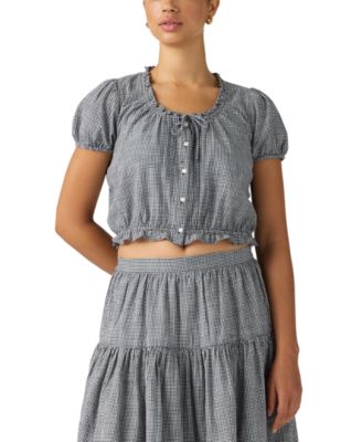 Plus Size Chiara Front Button Short-Sleeve Blouse
