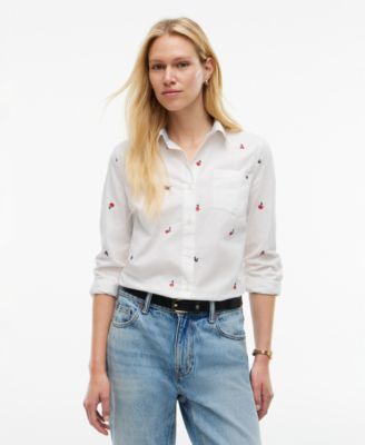 Women's Printed Roll-Tab Collared Shirt