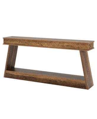 70.8" Farmhouse Console Table with Shelves for Living Room