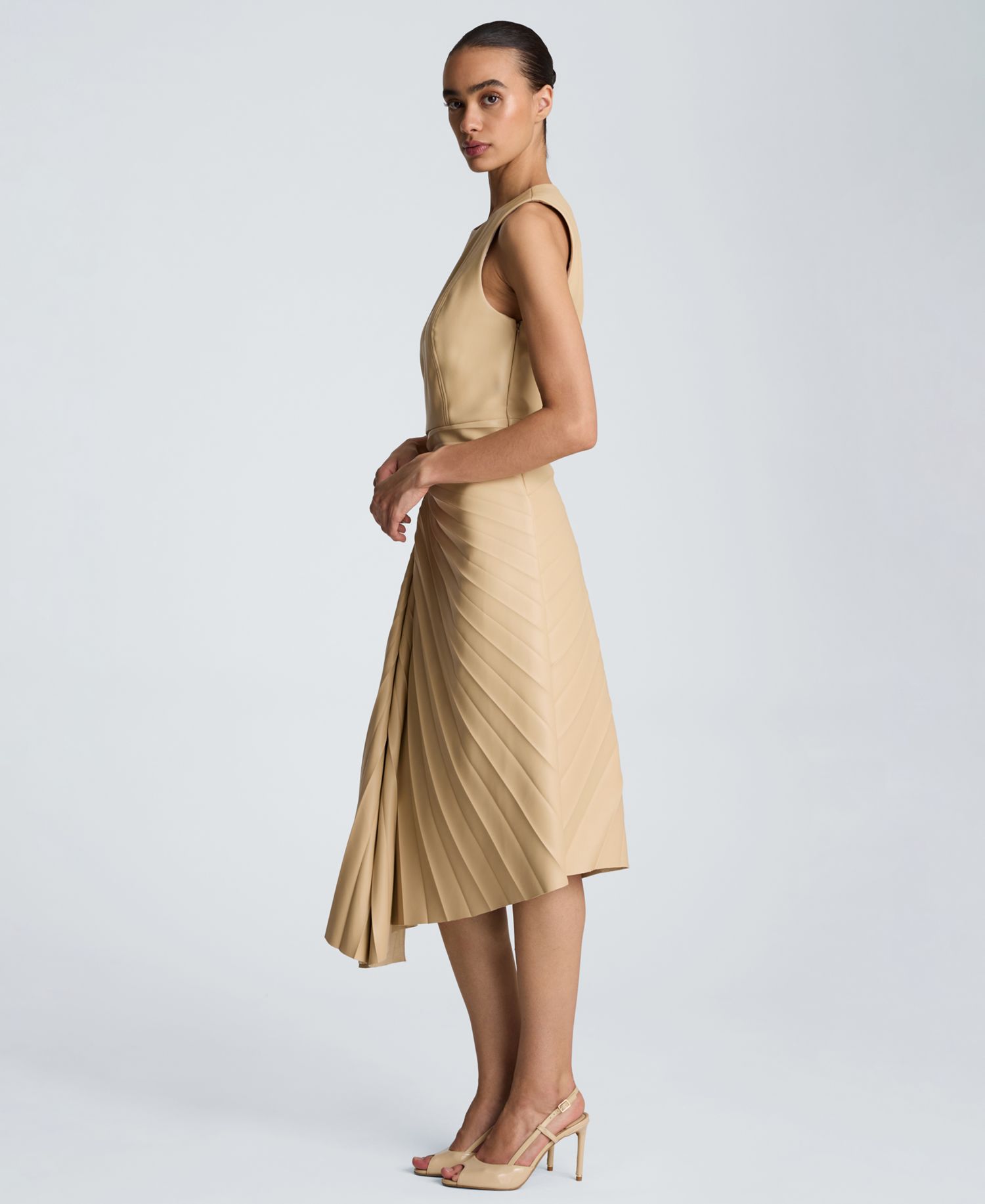 Women's Sunburst Pleated Midi Dress