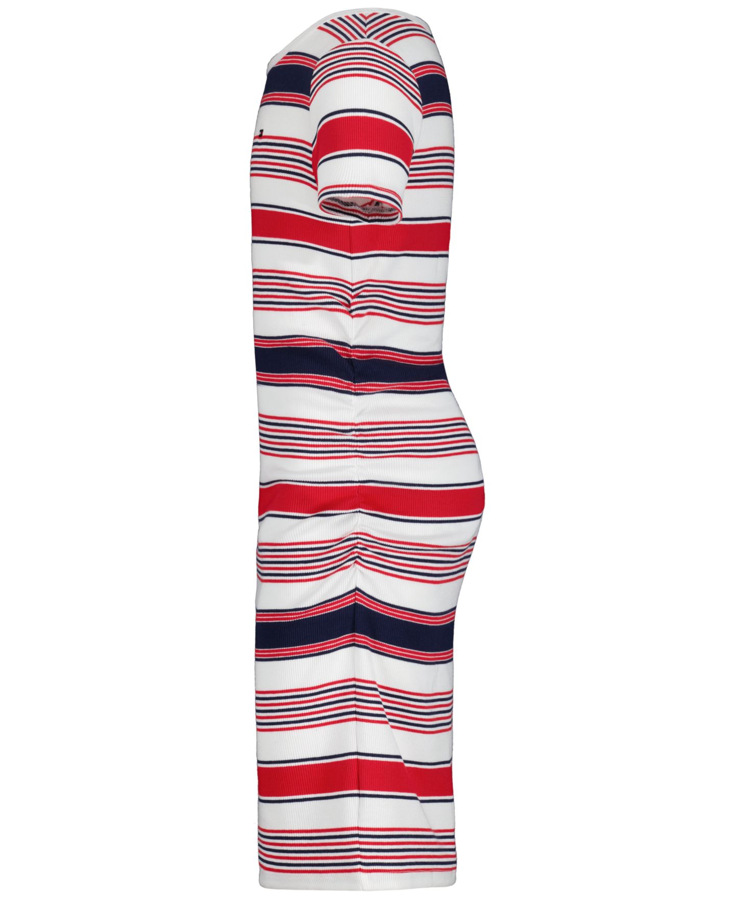 Платье Tommy Hilfiger Striped Ribbed Short-Sleeve для девочек, цвет: Белый / Красный — фото 3