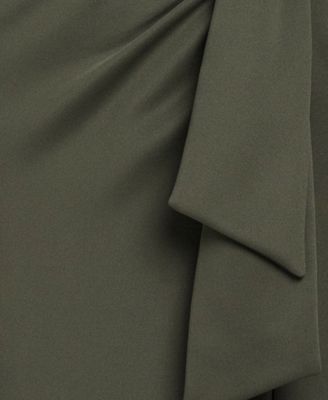 macys olive green dress SENI & CADE Juniors' Plunge-Neck Satin A-Line Dress