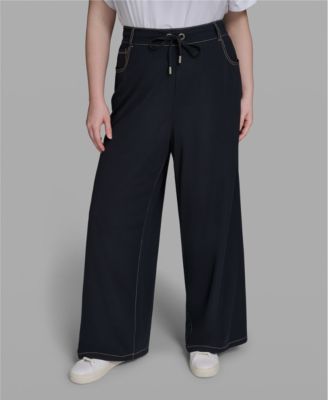 Women's High-Waist Knit Flared Drawstring Pants