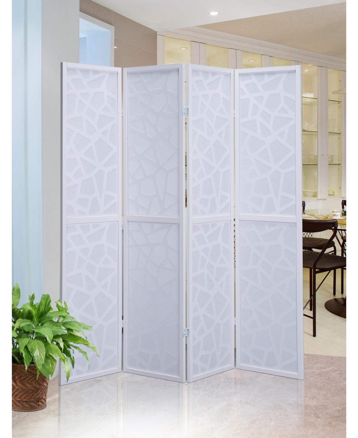 sumyeg 4-Panel Folding Room Divider Screen for Indoor Space Separation and Privacy Partition Use