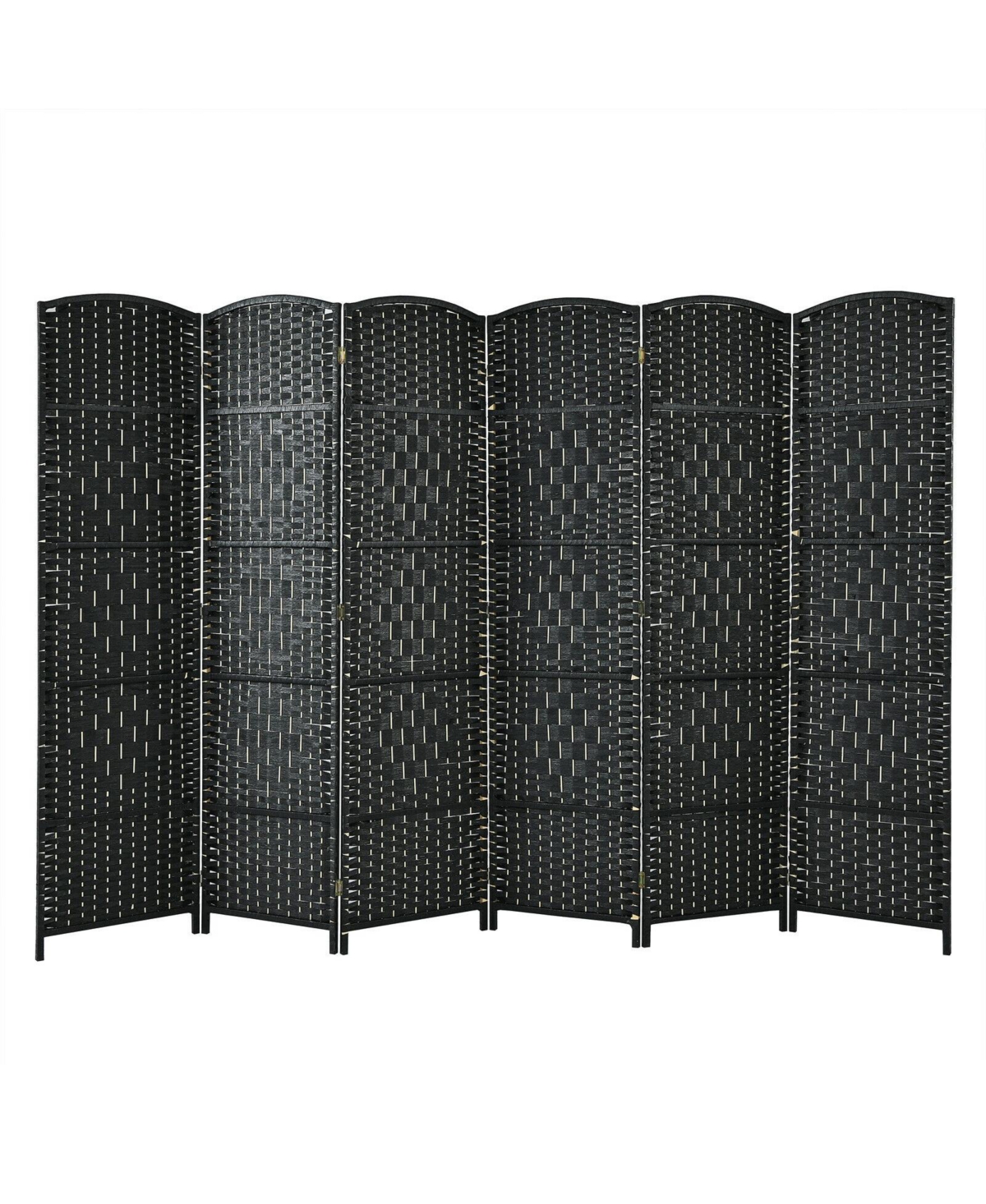 sumyeg 6-Foot 6-Panel Folding Fiber Room Divider Screen with Woven Texture