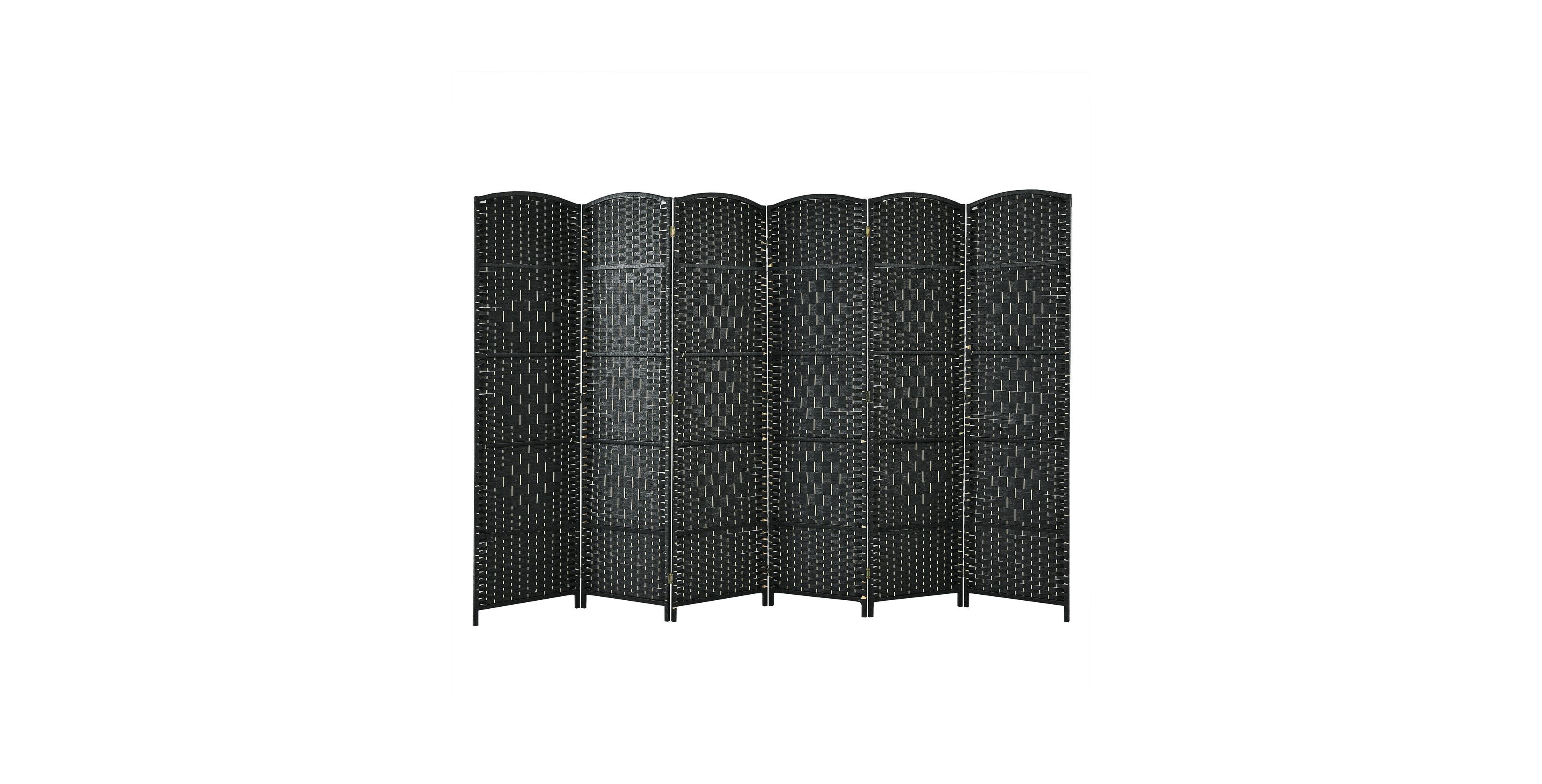 sumyeg 6-Foot 6-Panel Folding Fiber Room Divider Screen with Woven Texture