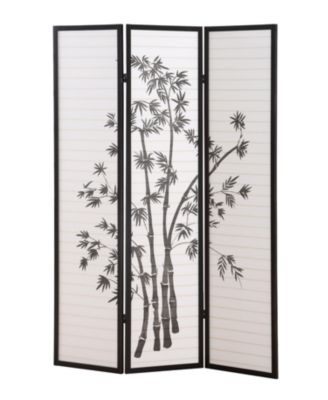3-Panel Oriental Shoji Screen Room Divider Folding Privacy Screen for Indoor Room Separation and Decoration