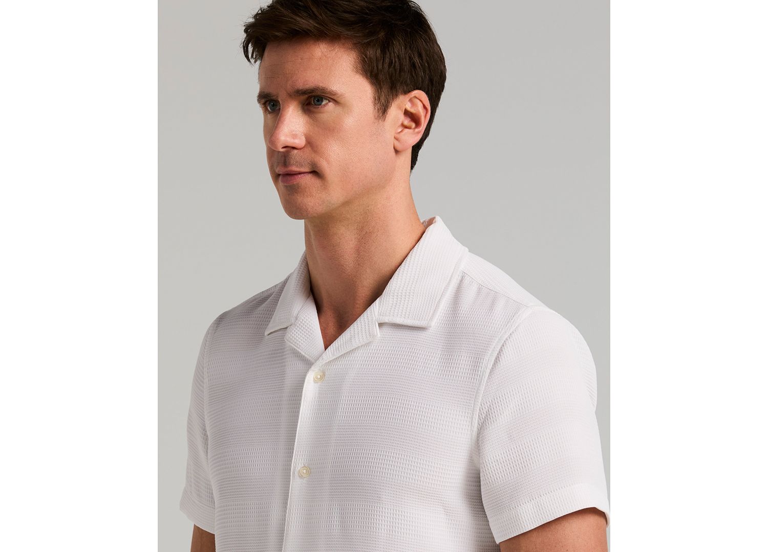 Men's Dobby Stripe Camp Collar Shirt