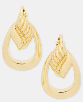 Open Oval Clip-On Drop Earrings