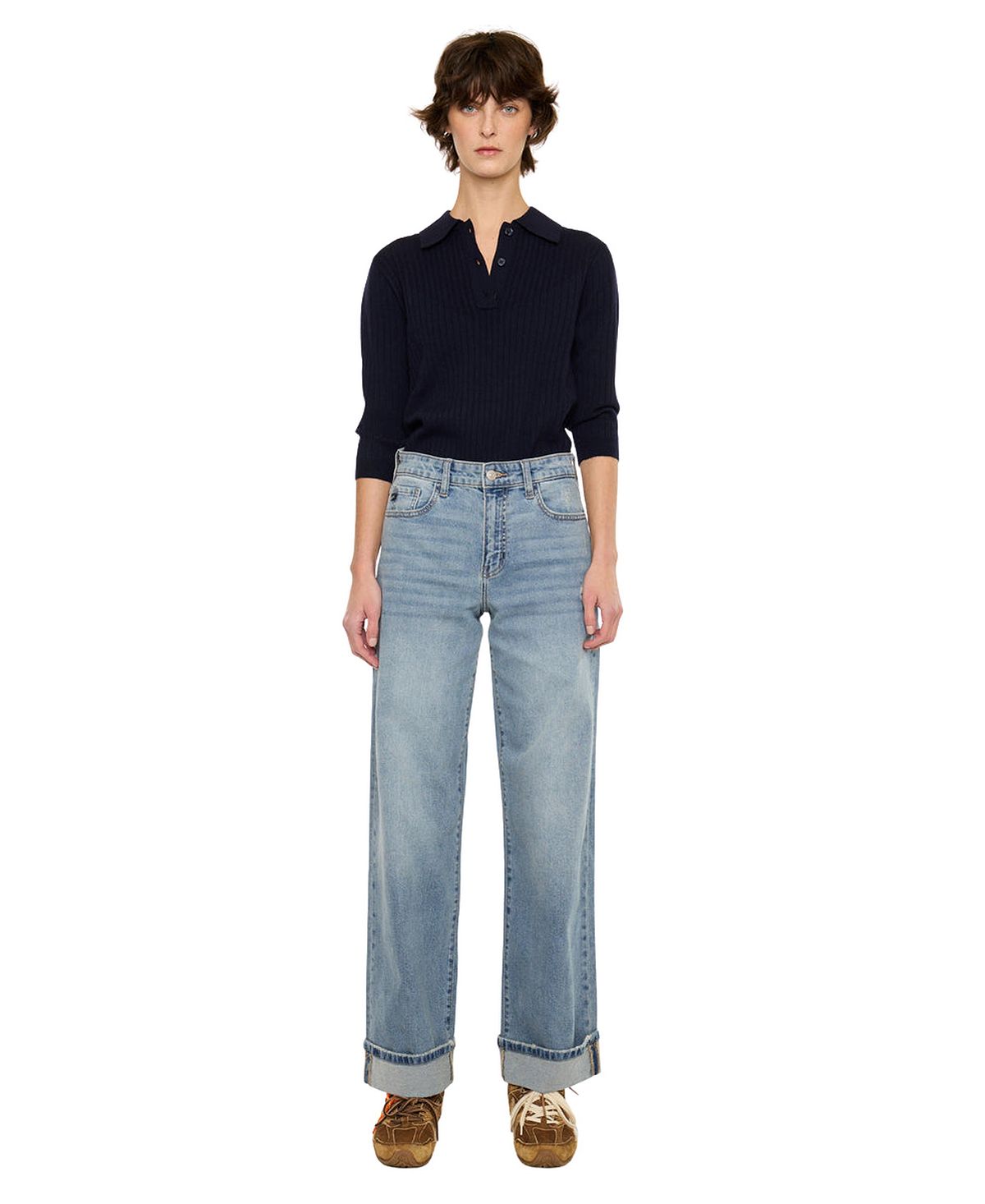 KanCan Women's Bellen Essentials High Rise Wide Leg Jeans view 1 — MAYCSS fashion products