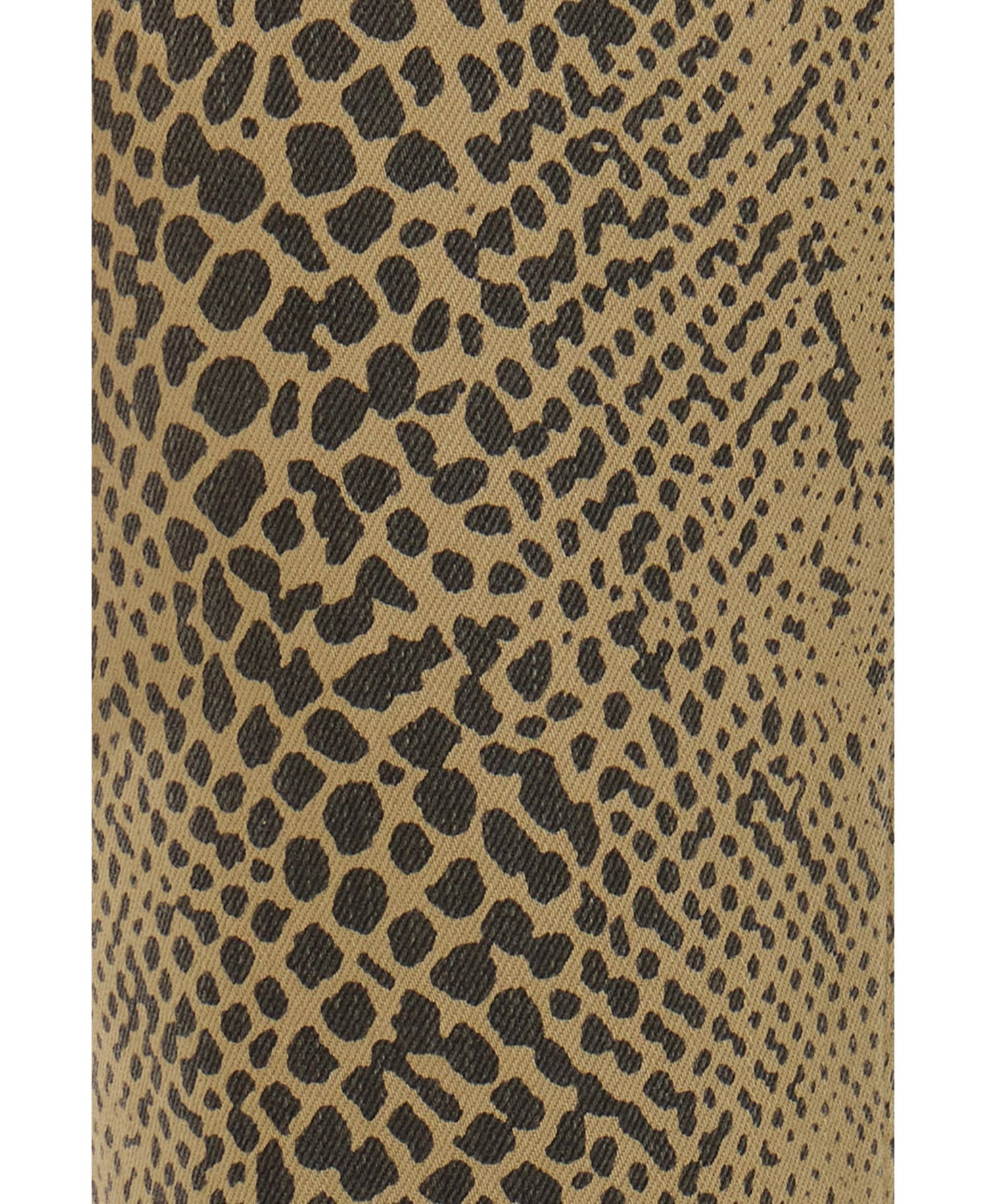 Women's USA Juniors' High Rise Crop Flare Python Print Jeans