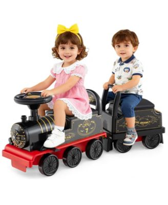 Ride on Train 6V Battery Powered Ride on Toy with Under-Seat Storage and Carriage