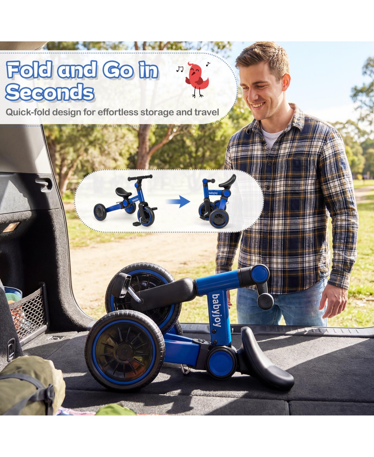 Gymax 5-In-1 Toddler Bike Kids Balance w/ Removable Pedals Adjustable Handlebar
