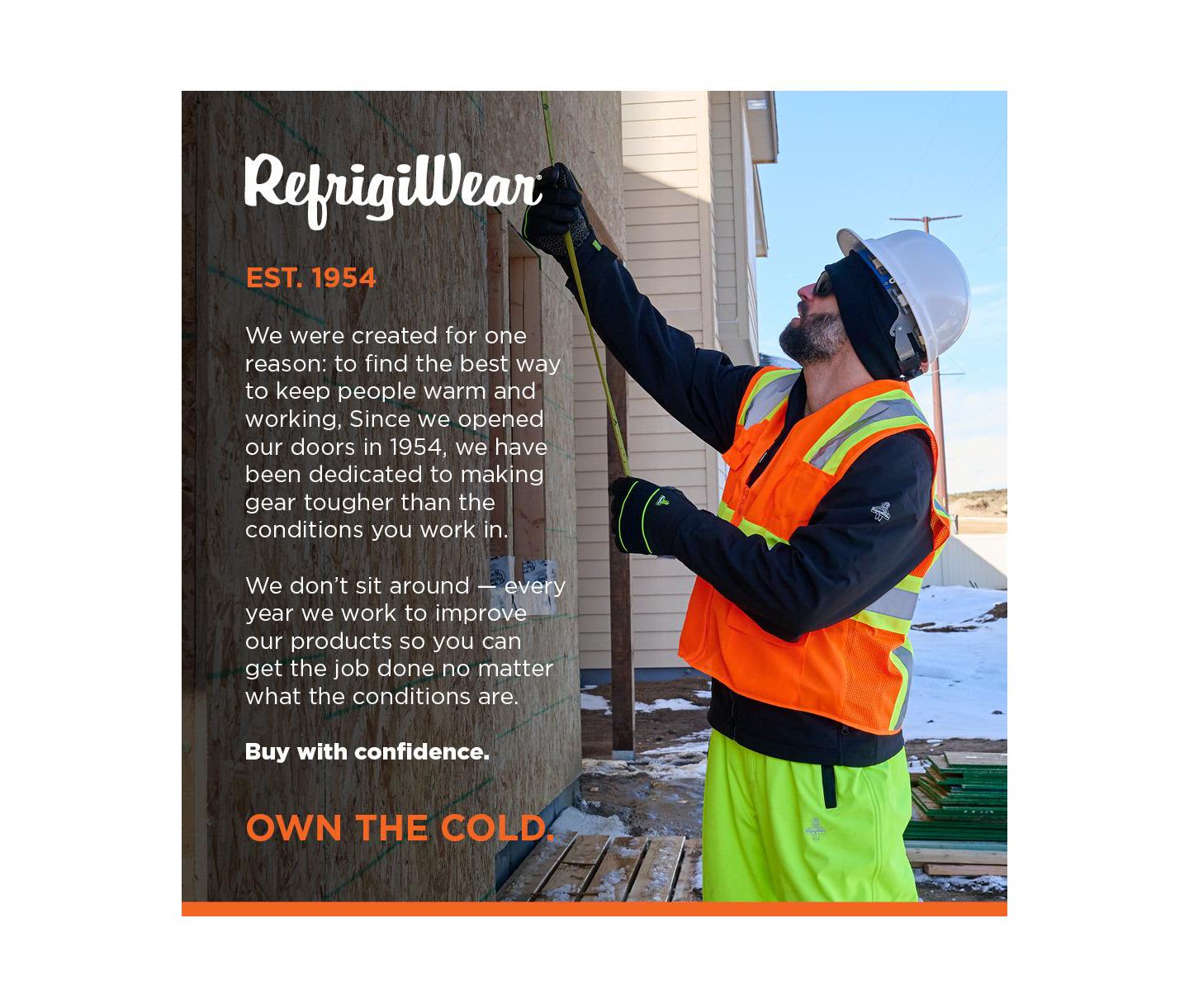 Мужской жилет RefrigiWear Big & Tall Hi Vis Orange Safety Work Vest, цвет: Оранжевый — фото 6