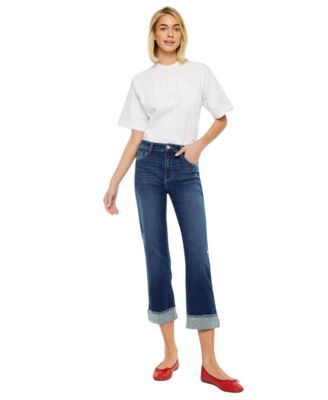 Women's High Rise Cropped Straight-Leg Jeans
