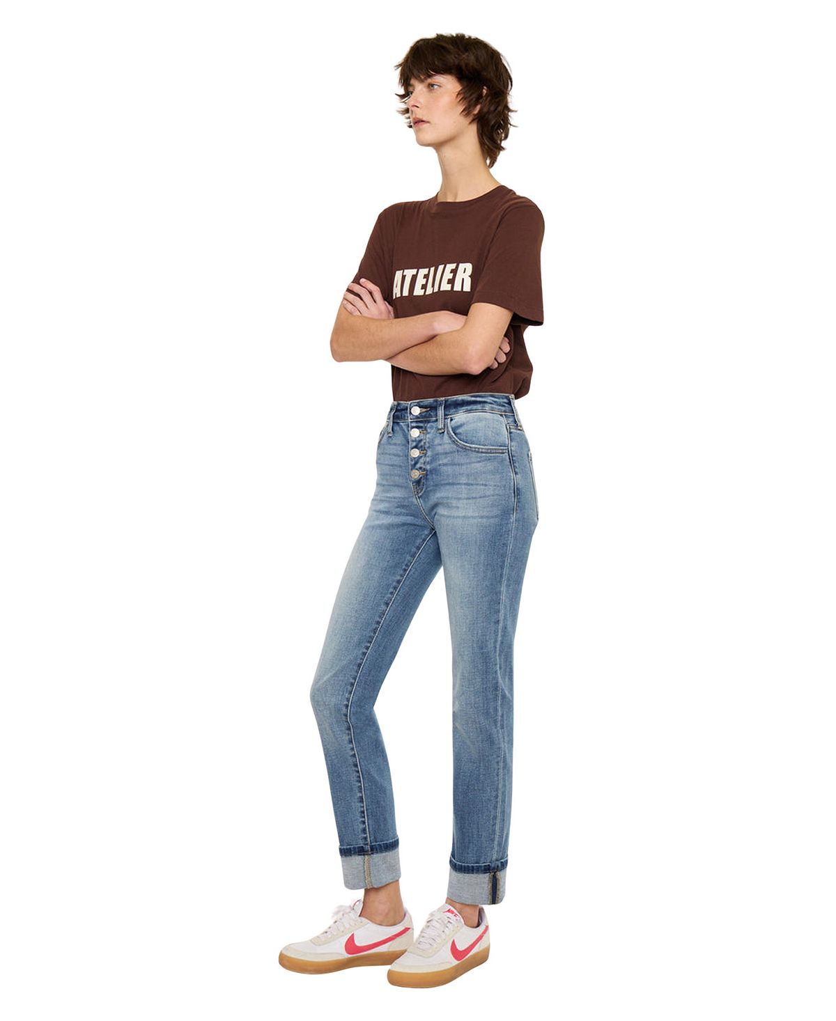 KanCan Women's Noelle Essentials High Rise Skinny Straight Jeans view 4 — MAYCSS fashion products