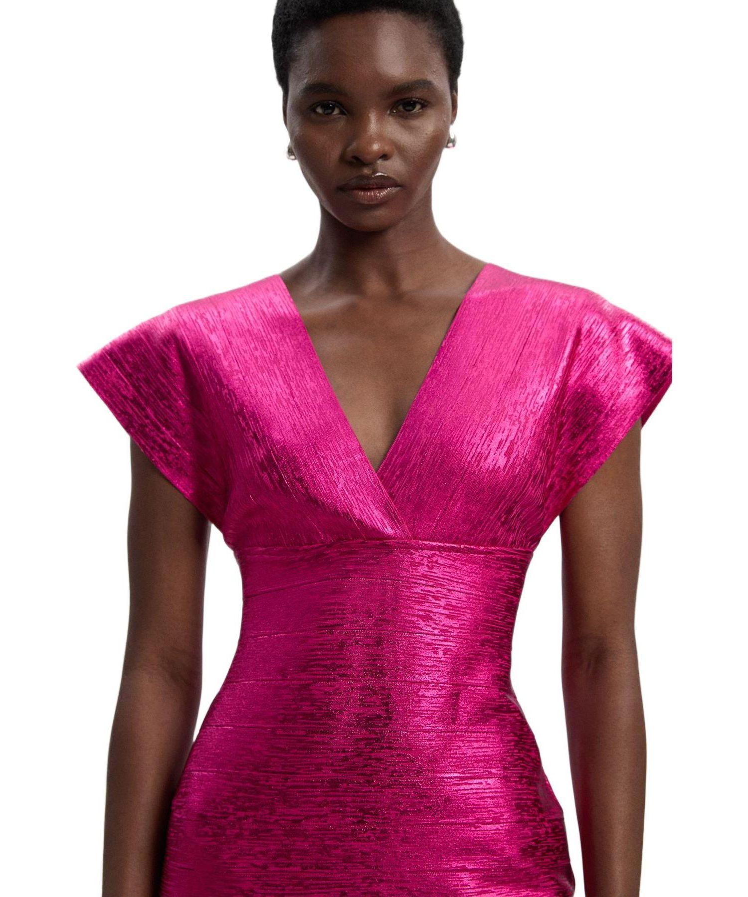 Women's Deep V-Neck Angel Sleeve Maxi Dress