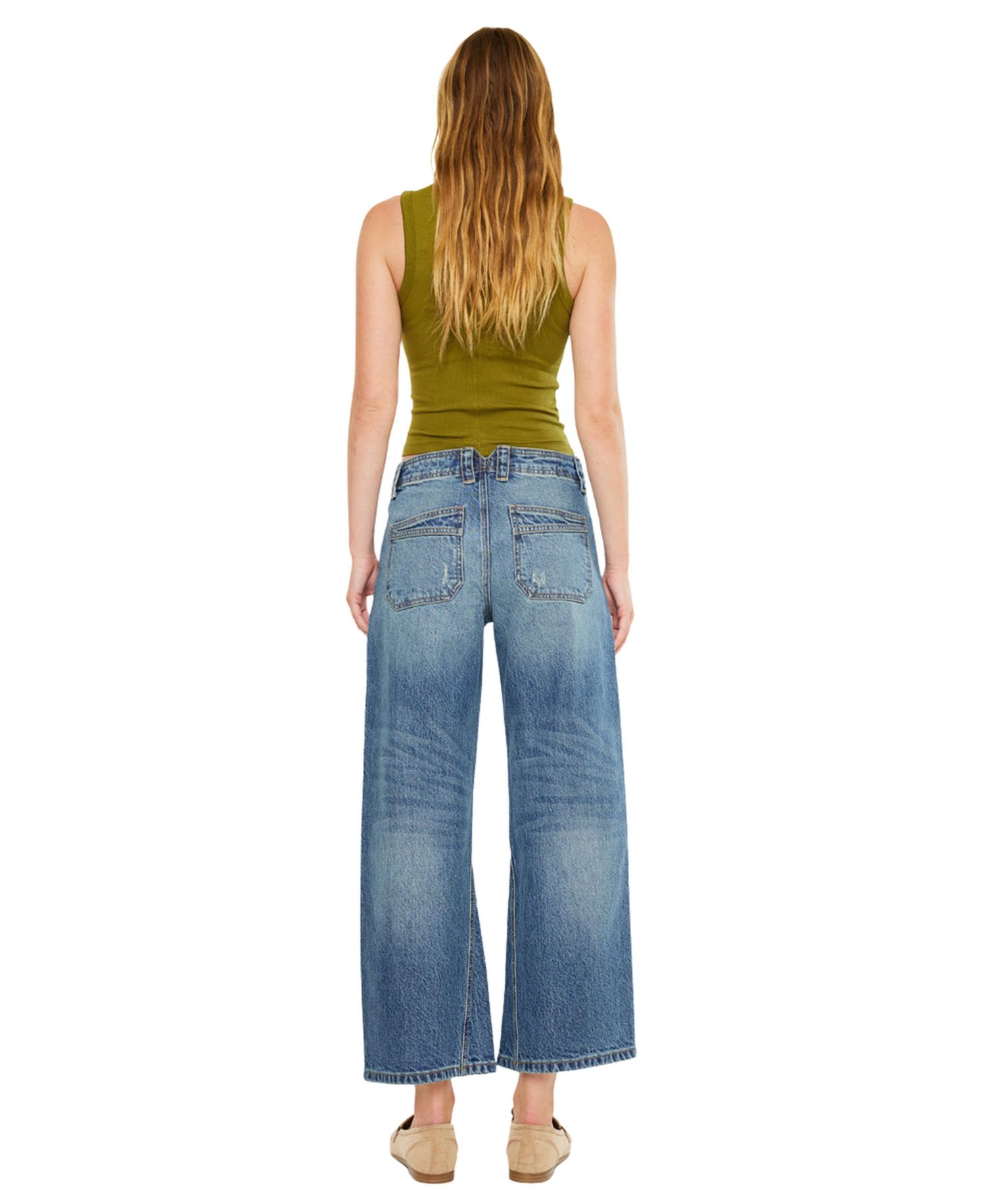 Women's Bells Mid Rise Loose Barrel Jeans