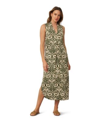 Women's Invert Pleat Printed Maxi Dress