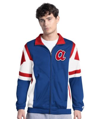 Men's Royal/Red Atlanta Braves Contender Tricot Full-Zip Track Jacket
