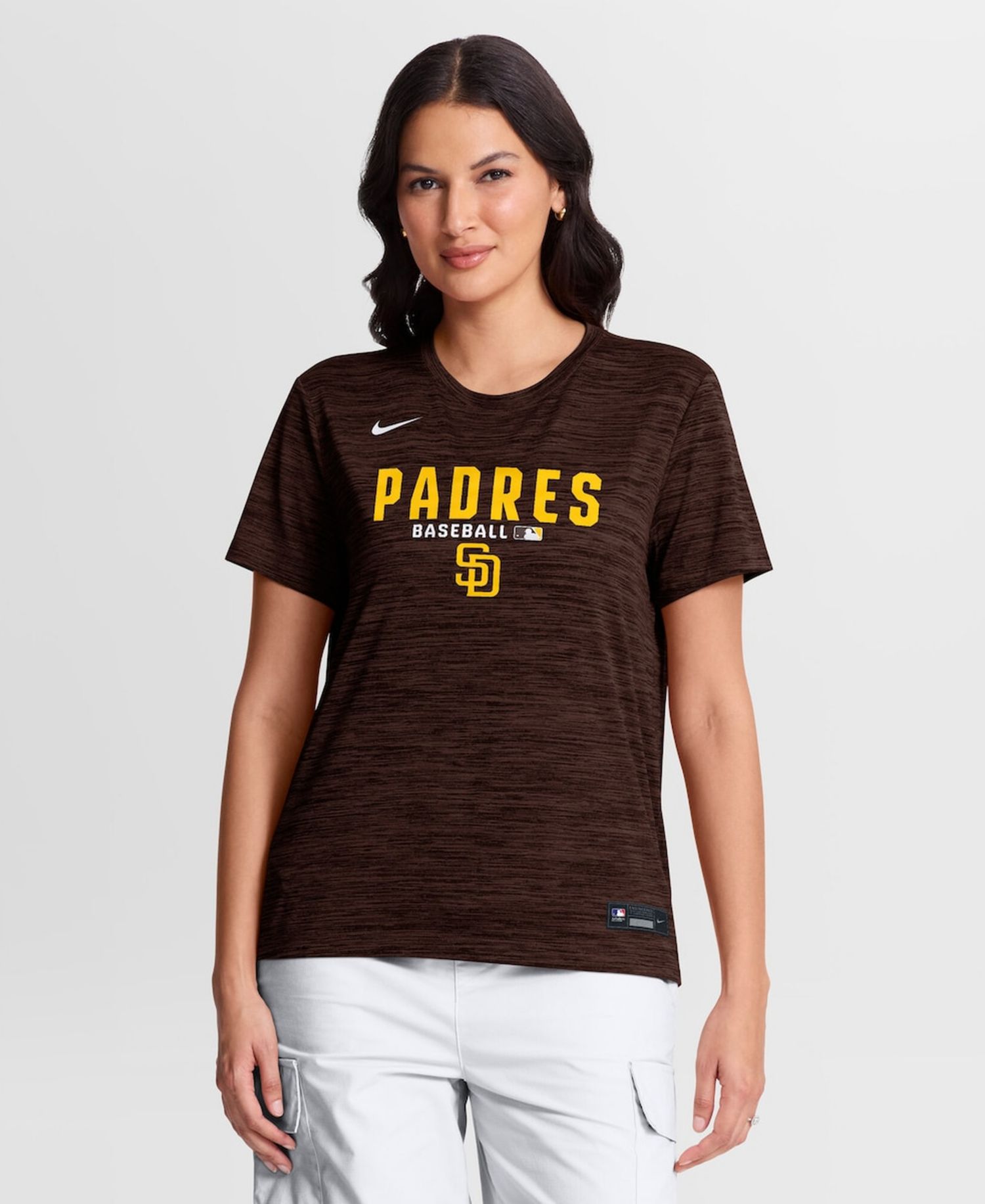 Women's Brown San Diego Padres Authentic Collection Velocity Dri-FIT T-Shirt