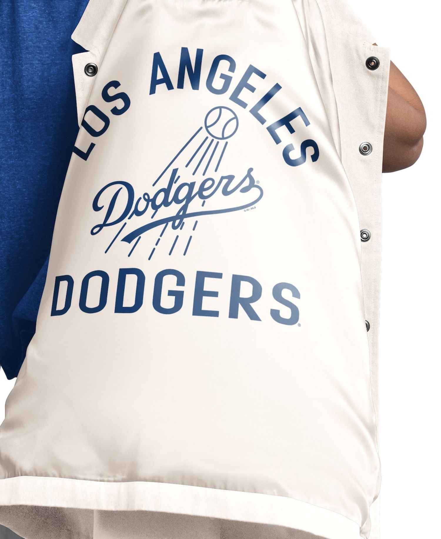 Women's Cream Los Angeles Dodgers Cooperstown First Down Full-Snap Coaches Jacket