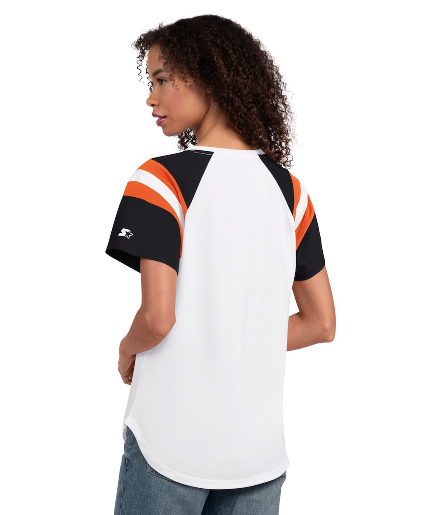 Женская футболка Starter White San Francisco Giants Game On Notch Neck Raglan — фото 2