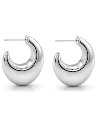 And Now This Puff Graduated C Post Earring - Fine Silver Plated 40$