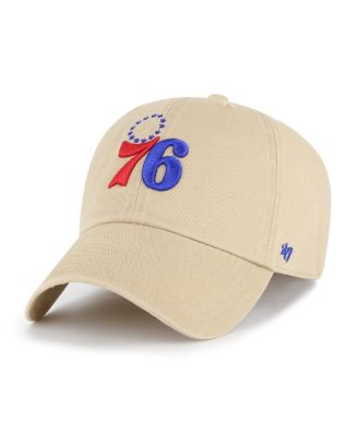 Men's Khaki Philadelphia 76ers Logo Clean Up Adjustable Hat