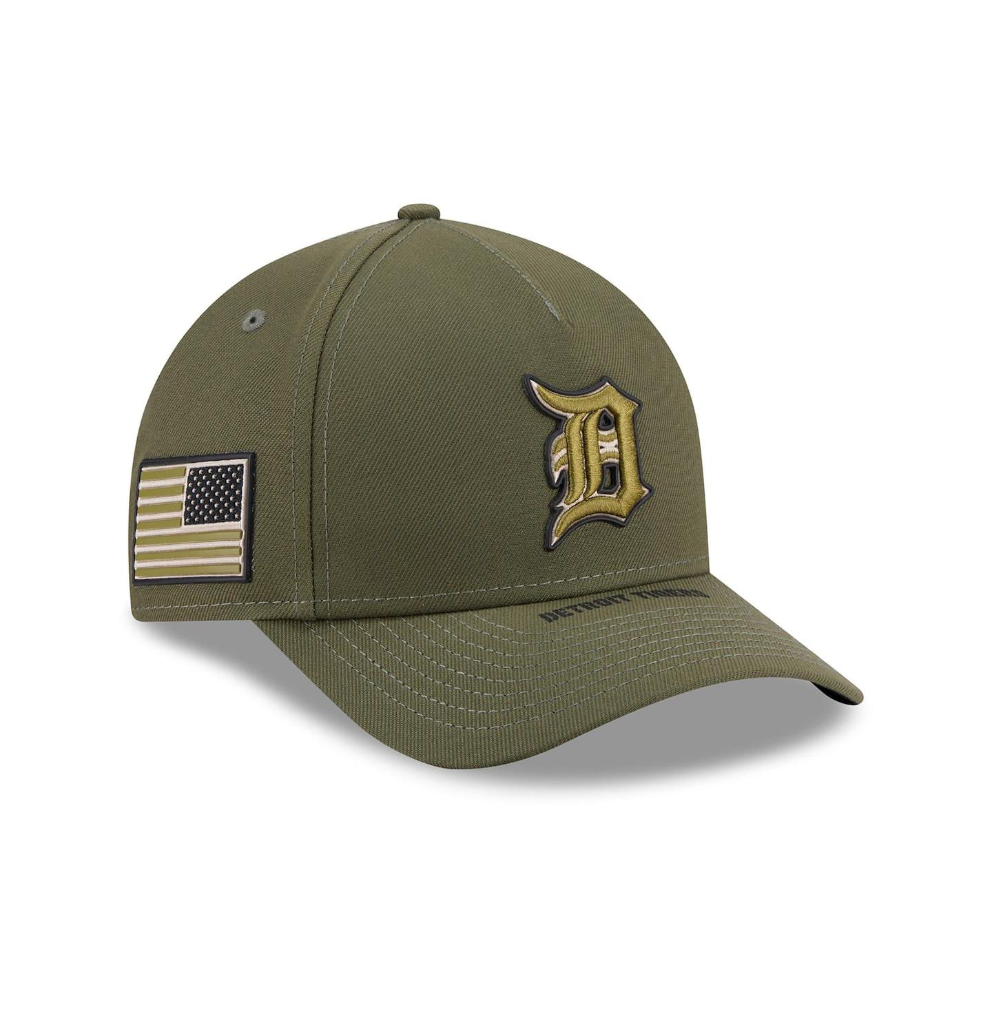 Детская кепка New Era Olive Detroit Tigers 2026 Armed Forces Day 9FORTY M-Crown Adjustable Hat — фото 1