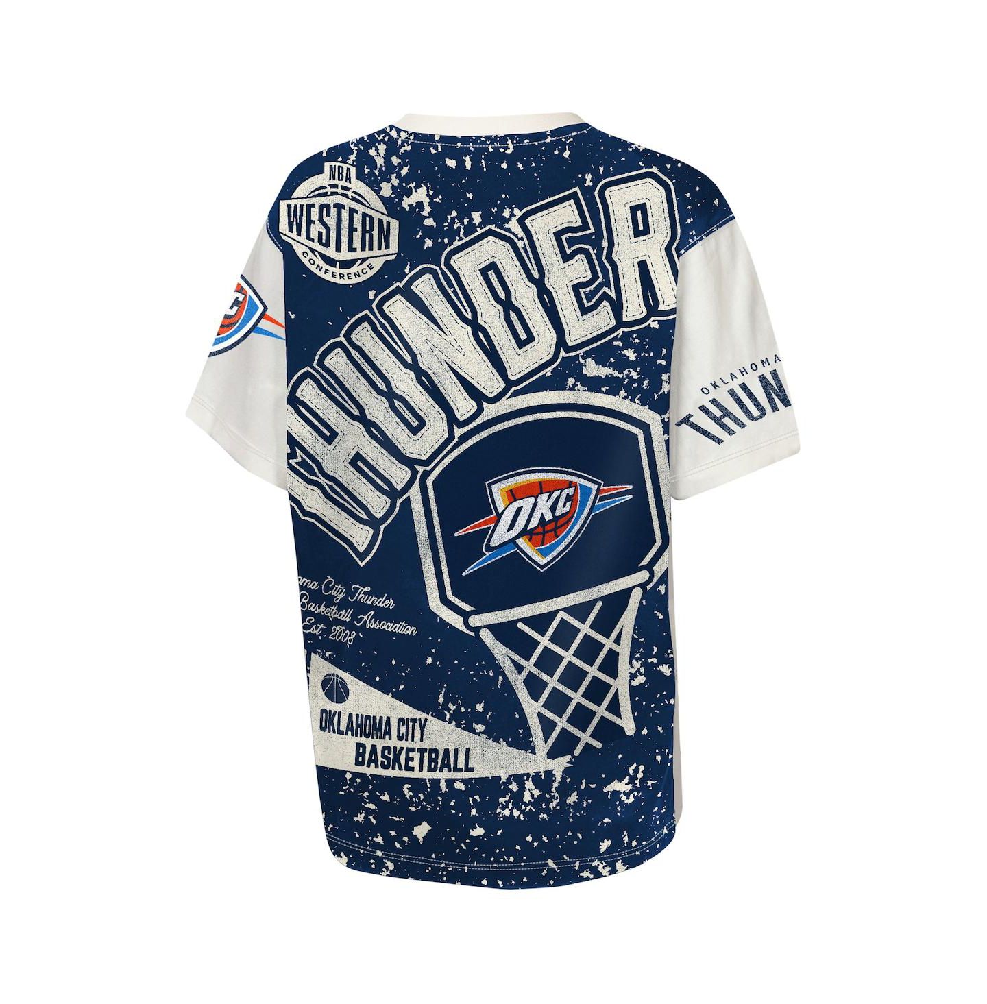 Детская футболка Outerstuff Cream Oklahoma City Thunder Top Player All-Over-Print — фото 3