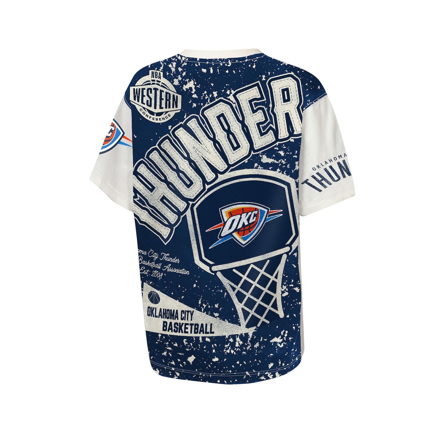 Big Boys and Girls Cream Oklahoma City Thunder Top Player All-Over-Print T-Shirt