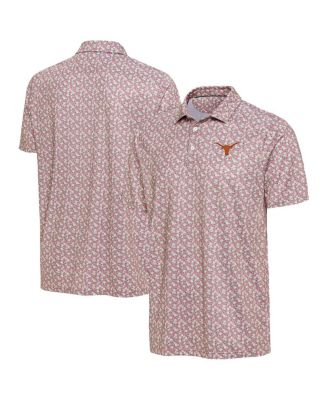 Men's Pink Texas Longhorns Desert Dry Dogwood Polo Shirt