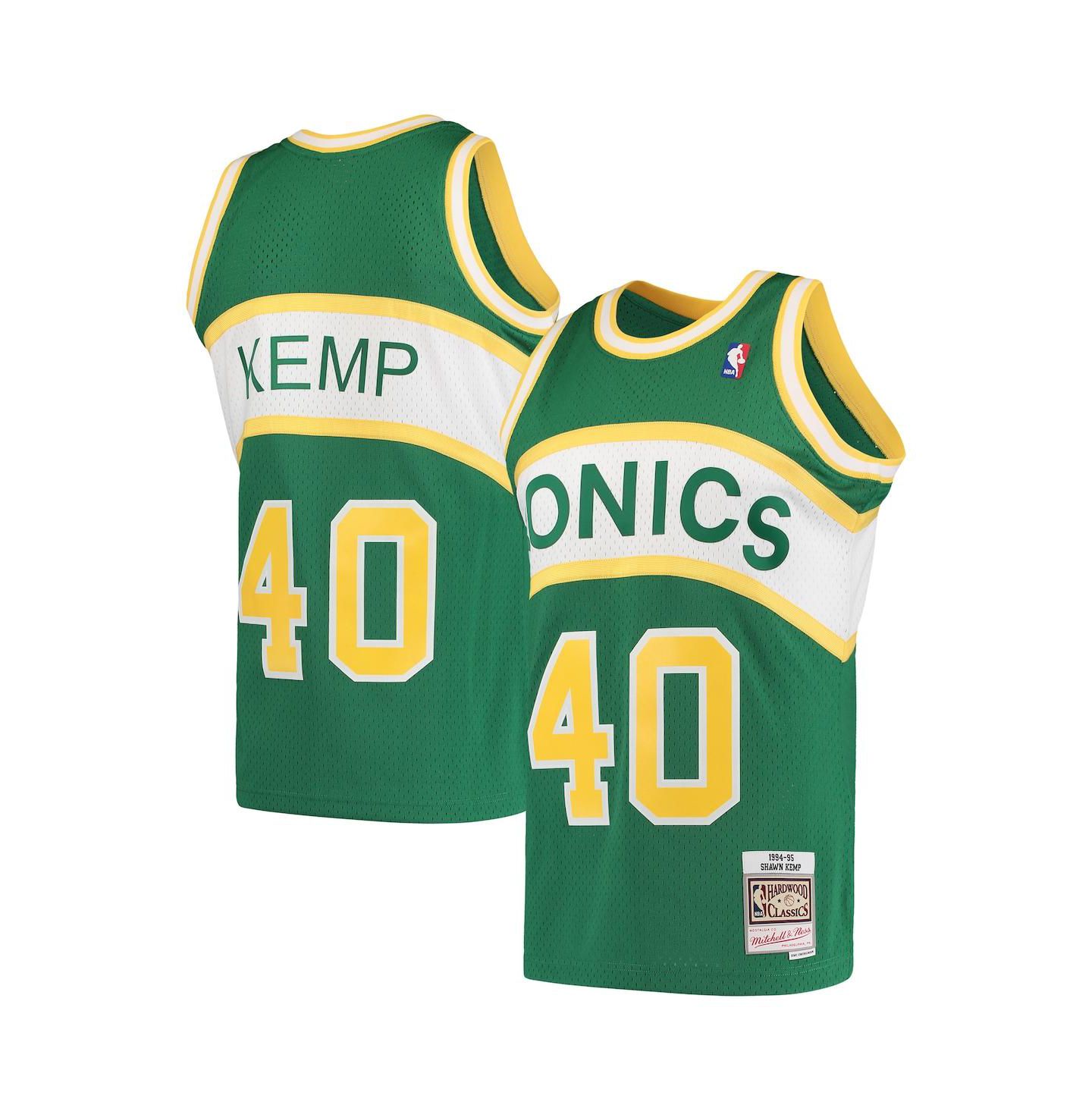 Мужская джерси Mitchell & Ness Shawn Kemp Seattle SuperSonics 1994/95 Swingman, Green — фото 1
