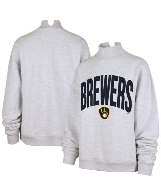 Women's Heather Gray Milwaukee Brewers Subtle Muse Mock Neck Sweatshirt