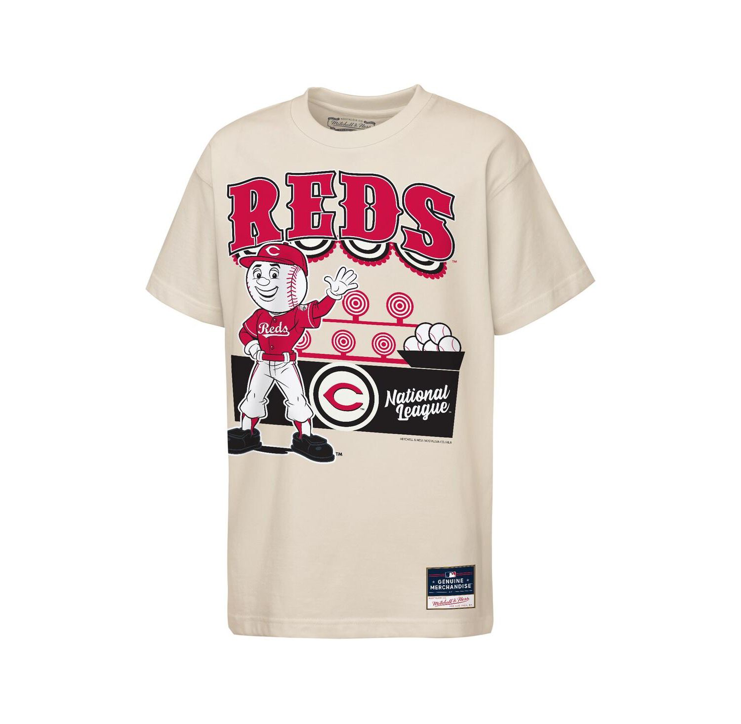 Big Boys and Girls Cream Cincinnati Reds Step Back Up Mascot T-Shirt