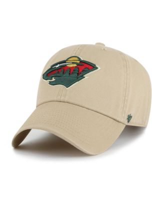Men's Khaki Minnesota Wild Logo Clean Up Adjustable Hat