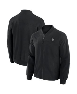 Men's Black Minnesota Vikings Lightweight Cover-4 Tri-Blend Full-Zip Jacket