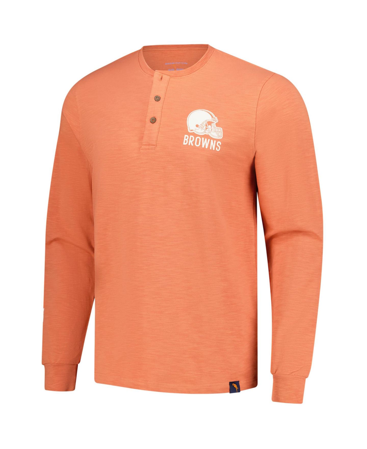 Мужская футболка Margaritaville Coral Cleveland Browns Five O'clock Henley Long Sleeve — фото 2