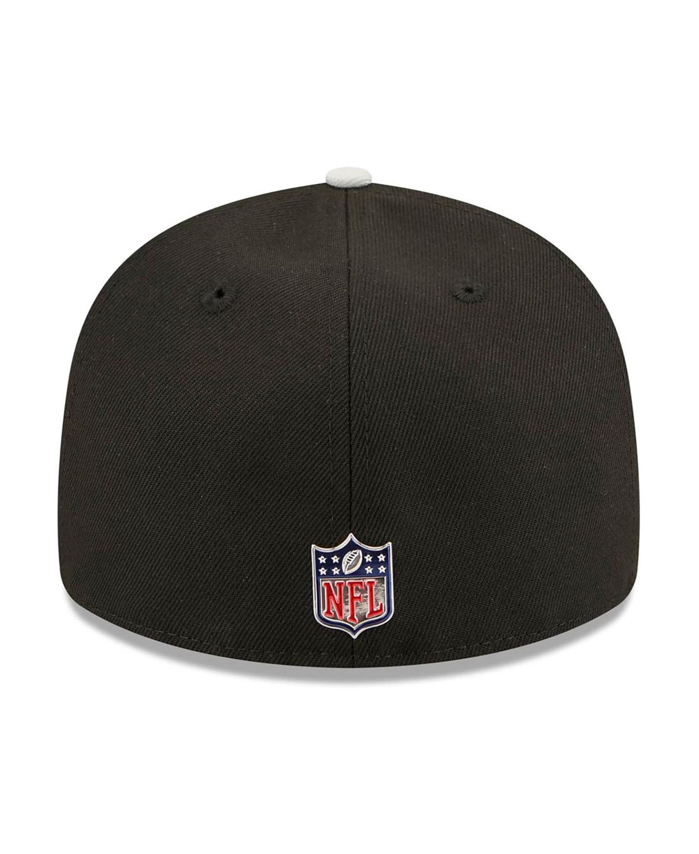 Мужская кепка New Era Black/Silver Las Vegas Raiders 2026 NFL Draft Pre-Curved 59FIFTY Fitted Hat — фото 4