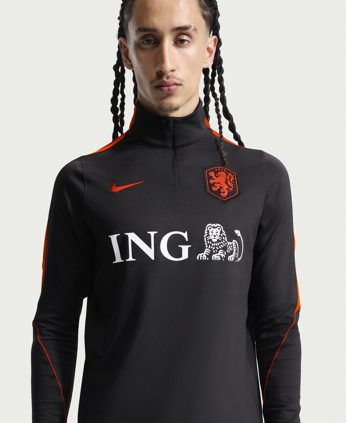 Nike Men's Black Netherlands National Team 2026 Strike Dri-fit Quarter-Zip Drill Sweatshirt