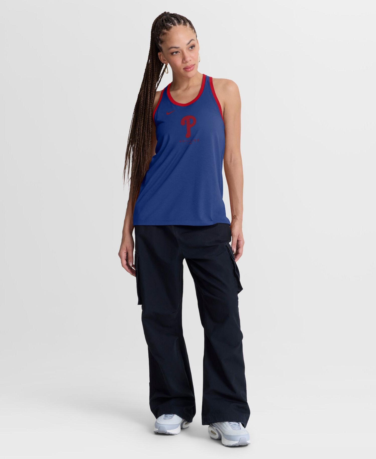 Women's Royal Philadelphia Phillies Tri-Blend Dri-FIT Racerback Tank Top