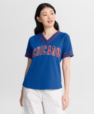 Women's Royal Chicago Cubs Diva Race Ahead Raglan V-Neck T-Shirt