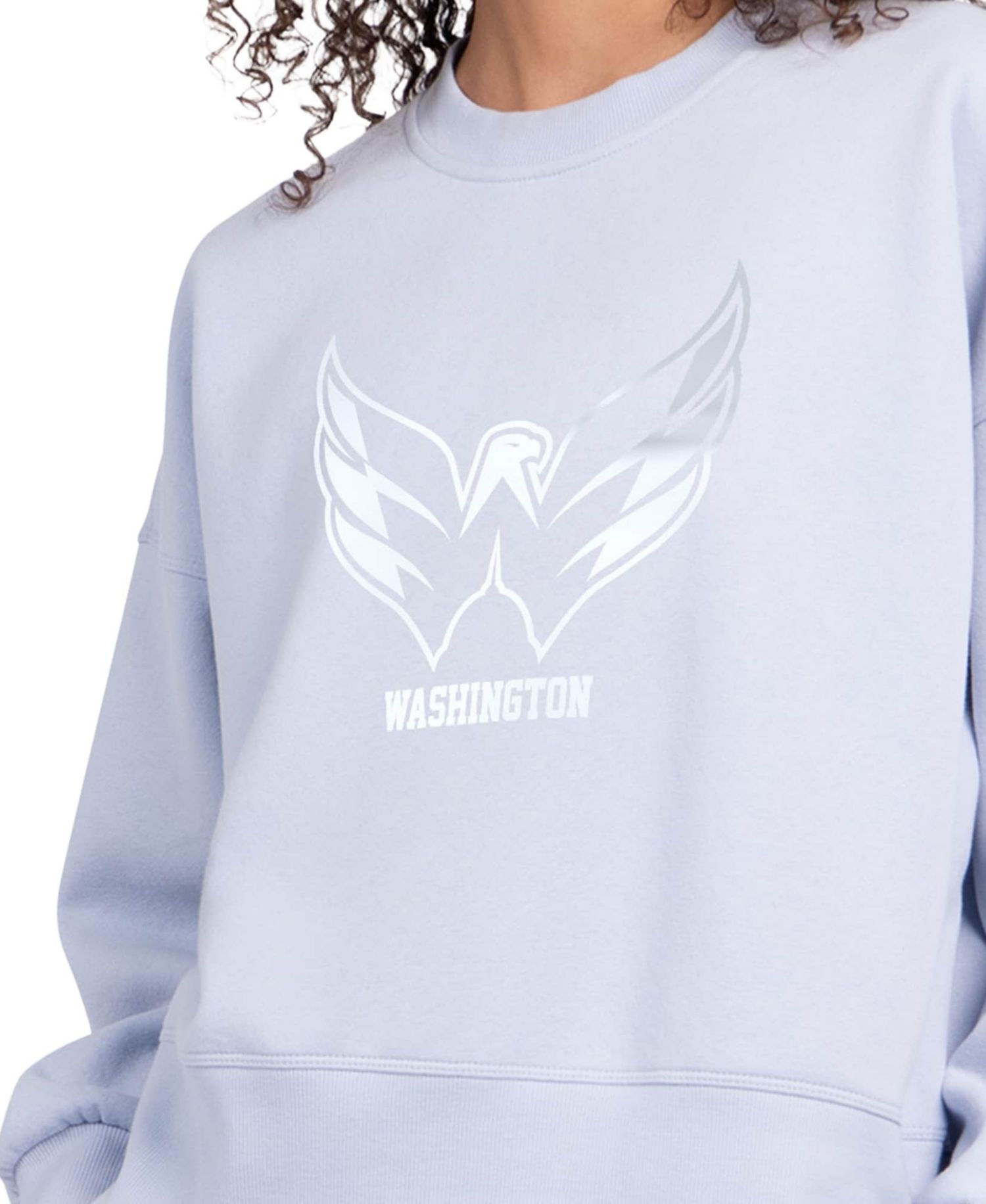 Women's Blue Washington Capitals Boxy Cropped Sweatshirt