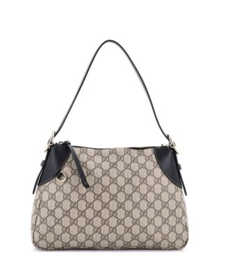 Medium Emblem Shoulder Bag GG Coated Canvas with Leather