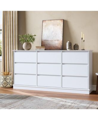 Modern Wood Dresser with 5/9/12 Drawers, Wide Storage Chest with Deep Drawers and Wide Top for Bedroom, Hallway, Living Room